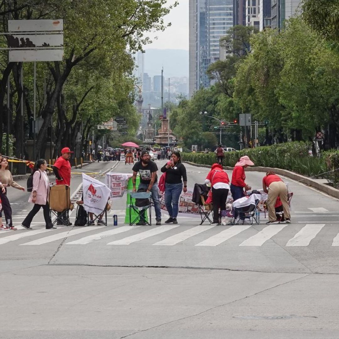Bloqueo en Reforma en la Ciudad de México.